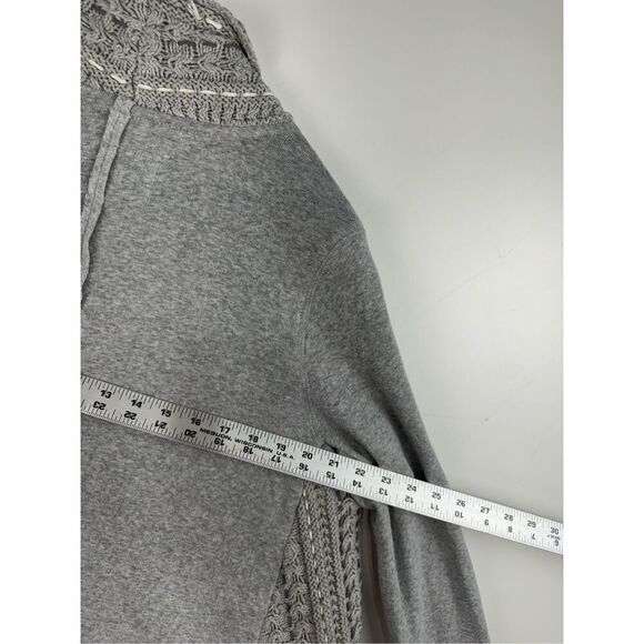 Anthropologie Saturday Sunday Women's Crochet Open Cardigan Sweater Gray Medium - Picture 7 of 7